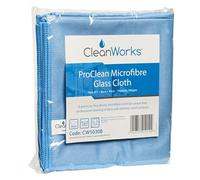 CleanWorks ProClean Lot de 5 Chiffons de Nettoyage en Microfibre Ultra Fins et sans bavures pour vitres et miroirs et Acier Inoxydable Réutilisables et lavables