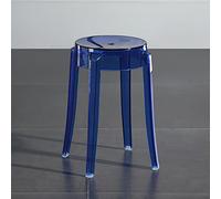 Clear Acrylic Backless Stackable Barstool for Kitchen Bathroom Living Room Bedroom and Office Navy Blue Modern Design 18" Height(Yellow B,75cm/30inch)
