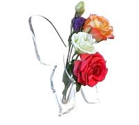 Clear Acrylic Butterfly Vase | Butterfly Vase Transparent Acrylic Flower Vase Shatter-Proof Desktop Flower Cuttings Holder,Butterfly-Shaped Single Flowers Vase,Modern Art Vases for Home Bedroom Decor