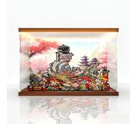 Clear Acrylic Icon Display Box Stand 71861 Old Town Building Block Model - High-Definition Transparent Acrylic Display Case (Tri-Color Lightbox A)