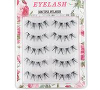 Clear Band Cils Rayures Russes Faux Cils, D Curl Lashes Naturel Moelleux 3D Duveteux Faux Cils ressemblent à des extensions de cils (WD5-15)