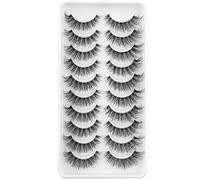 Clear Band Faux cils D Curl Bandes Russes Faux Cils Manga Faux Cils Aspect Naturel Qui ressemblent à des grappes individuelles Wispy Mink Eye Lashes Pack (WDSJ22)