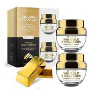 Clear Beauty Coffret crème hydratante jour et nuit à l'or 24 carats et au collagène : crème hydratante anti-âge testée par des dermatologues avec des ingrédients naturels soins de la peau coréens