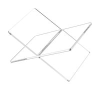 Clear Book Stand - Book Display Holder for Reading Support | Acrylic X Shaped with Rounded Corners, Page Viewing Angle Stable Base, Transparent Rack for Church Books Textbooks Bibles Art Books Recipe