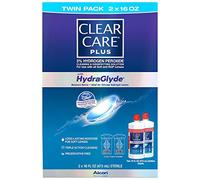Clear Care Plus with Hydraglyde Cleaning & Disinfecting Solution Twin Pack with 2 Lens Cases Included 16 oz
