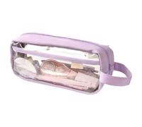 Clear Clear - Sac à Stylo Transparent Durable, récipient Portable | Portefeuille d'alimentation de Bureau Universitaire, kit d'étude pour Adolescents, Organisateur de Bureau pour, Aubergine,