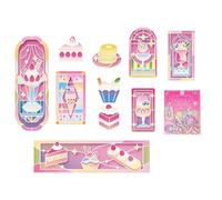 Clear Craft Stickers - Party Tea Pattern, Scrapbooking Decal Set with Adhesive Backing, Fun Decorative Stickers, Diy Craft Accessory with Easy Use Stationery Projects for Album Frame Computer