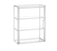 Clear Display Case - Dustproof Acrylic Organizer with Magnetic Door | Removable Shelf Collectibles Storage Box for Dolls Toys Figures Souvenirs Home Apartment School Office Display