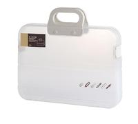 Clear Document Case Large Capacity Storage for Office School (Blanc transparent)