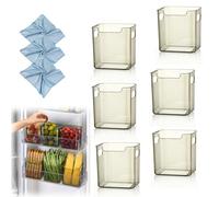 Clear Drawer Organiser, Multi-Purpose Clear Plastic Storage Bins, Fridge Pantry Under Sink Storage Containers for Kitchen Cabinet, Cupboard, Freezer & Home Organization and Storages (GREEN*6 M)