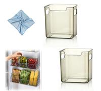 Clear Drawer Organiser, Multi-Purpose Clear Plastic Storage Bins, Fridge Pantry Under Sink Storage Containers for Kitchen Cabinet, Cupboard, Freezer & Home Organization and Storages (GREEN*2 M)