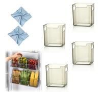 Clear Drawer Organiser, Multi-Purpose Clear Plastic Storage Bins, Fridge Pantry Under Sink Storage Containers for Kitchen Cabinet, Cupboard, Freezer & Home Organization and Storages (GREEN*4 M)