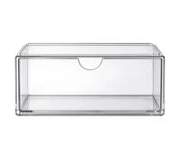 Clear Drawer Organizer - Stackable Clear, Pull Out Transparent Bins Tray | 8.07x3.94x2.76 In | Slim Transparent Pull-Out Drawer Organizer | Stackable Storage Bin for Mirrored Cabinet, Desk, Office