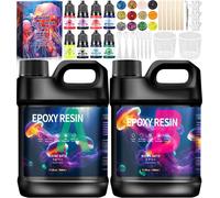 Clear Epoxy Resin, 1000ml Epoxy Resin Kit With Dye, Glitter, 1:1 Ratio Crystal Casting Resin Coating, Epoxy Resin Kit For Jewellery Making, Craft