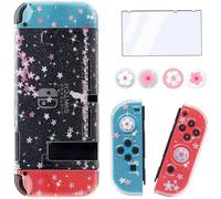 (Clear) Étui rigide NS à motif sakura en relief pour Nintendo Switch