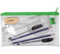 Clear Exam Kit For Math Students, Ruler, Protractor, Clear, Pencil Case Set