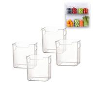 Clear Freezer Storage Bins, Refrigerator Organizers and Storage,Stackable Kitchen Freezer Organizer Bins with Handles for For Kitchen,Freezer,Cabinet (4 PCS S)