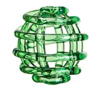 Clear Glass Flower Frog for Vases, Flower Frog Hand Blown, Spiral Wrap Single Stem Vase,Modern Aesthetic Flower Arrangement Holder Art for Home Office (Green,2.76‘’*2.56‘’)