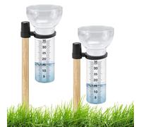 Clear Glass Rain Gauge, 2pc Replacement Tube Cups Set, Outdoor Weather Measuring Cylinder, Accurate Yard Rain Collector Gauge, Transparent Measurement Design, Garden Weather Tool for Lawn Patio