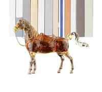 Clear Glass Whiskey Container - Horse Design Liquor Bottle, Cocktail Drink Decanter, Decorative Spirit Storage | Home Bar Kitchen Party Use, Cocktail Bar Serving Display Glassware Accessory