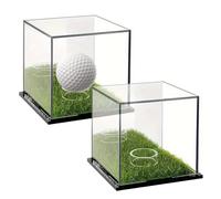 Clear Golf Ball Display, Double Acrylic Stand, Dust-Resistant Protective Case, Square Showcase Container, Ideal for Baseballs, Collectors, Fans, Home Decor, Office Exhibitions, Gift Giving