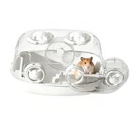 Clear Hamster Cage - Transparent Pet Habitat, Small Animal Enclosure with Modular Activity Tunnel, Panoramic Viewing Suite, Large Rodents Villa, Critters House for Hedgehog Dwarf Gerbil Chinchilla