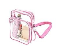 Clear Handbag - PVC 8.58 Inches, Shoulder Transparent Pouch, Concert Purse | Adjustable Strap Tote Bag, Security Check Friendly Carrier For Travel Beach Festival School Gym Sports