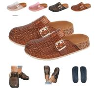 Clear Jelly Mules Clogs for Women,Closed Toe Hollow Jelly Slip-on Sandals with Adjustable Buckle,Non-Slip Mesh Flat Shoes
