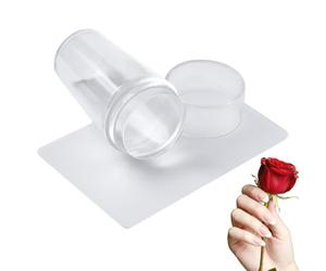 Clear Jelly Stamper - Kit d'estampage en silicone, outil de tampon d'art transparent | Accessoires d'impression à ongles avec grattoir pour le faire - DIY manucure décoration salon intérieur voyage