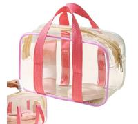 Clear Makeup Bag, Portable Cosmetic Pouch, Water-Resistant Organizer, Zipper Closure, Travel-Ready Case, Airplane Approved, Airport, School, Gym, Beach, Vacations, Concert, Festival