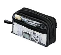 Clear Makeup Bag, Transparent Large Capacity Pencil Bag, Travel Friendly Portable Pen Pouch, Clear Pencil Pouch 21x6.5x13cm for Kids, Present, Indoor, Outdoor, Green, Pink, Blue Black Color