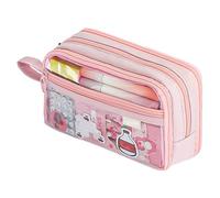 Clear Makeup Bag, Transparent Large Capacity Pencil Bag, Travel Friendly Portable Pen Pouch, Clear Pencil Pouch 21x6.5x13cm for Kids, Present, Indoor, Outdoor, Green, Pink, Blue Black Color