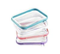 Clear Makeup Bags, Travel Toiletry Organizers, Transparent Cosmetic Pouches, Zippered Closure, Waterproof PVC Material, Bathroom Travel Outdoor, 7.87x4.72x1.97 inches Clear 4 Pieces