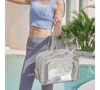 Clear Makeup Bags with Zipper,Large Waterproof Beach Bag Zippered Pouch | 36x15x25cm Multipurpose Storage Solution, Lightweight Fitness Sports Bag Travel Organizer Bags for Men Women