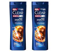 Clear Men Shampooing Antipelliculaire pour cheveux cassants Anti-Hair Fall jusqu'à 100% de protection contre les pellicules* 2x 360 ml