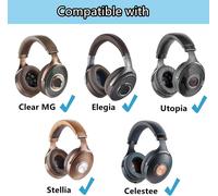 Clear MG Coussinets de rechange en cuir protéiné perforé pour casque Focal Clear/Elegia/Utopia/Stellia/Elex/Celestee Noir