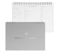 Clear Mind Concepts® Agenda de productivité journalière - A4 à spirale, pages épaisses double face de 160 g/m² pour la gestion de l'esprit, du corps, de l'esprit et du temps pour 6 mois de maîtrise de