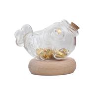 Clear Money Bank - Banque d'économie de poisson en verre, pièce de monnaie exquise peut contenir de jolies décorations pour , adolescents, adultes, filles, amis de famille