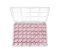 Clear Nail Storage, Grid Organizer Box, 3.94x4.72 inches Case Holder with Dustproof Cover, Sturdy ABS Container, Bead Box with Transparent Style, Craft Storage for Travel Home