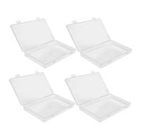 Clear Plastic Storage Box with Hinged Lid | 4 - Pack Multipurpose Organizer for Small Items/Jewelry/Crafts | Sturdy PP Material, 17.5x11x2.5cm Container