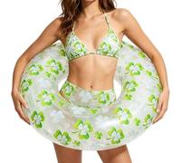 Clear Pool Tube, Inflatable Swim Ring, 29.53inch Floating Circle with Waterproof PVC Material, Lightweight Sturdy Water Toy, Cute Style with Transparent Design, Beach Party Float for Summer Travel