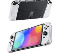 Clear Protective Case Compatible with Nintendo Switch OLED,Hard Shell Cover for Switch OLED Console,Soft Shell with Comfortable Grip for Joycon Controller