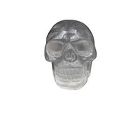 Clear Quartz Crystal Skull - Handcrafted Gemstone Art Sculpture for Home Décor, Halloween Décor, or Gift