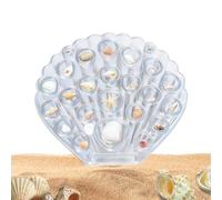 Clear Seashell Holder, Multi-Compartment Acrylic Storage Case, Shell Display Organizer with Transparent Cover, Decorative Display Box, Collector Storage Case with Stylish Design, Holder for Bedroom