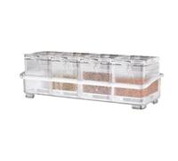 Clear Seasoning Box - Acrylic Jar for Kitchen | Transparent Storage with Lid and Spoon, 3 Grid or 4 Grid Design, Salt Sugar Condiment Holder, Ingredient Organizer, Countertop Accessory, Cooking Aid