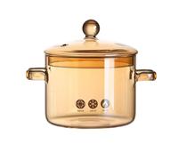 Clear Simmer Pot, Glass Cooking Stewpot, 5.9x4.7 Inches Heat-Resistant Cookware with Lid, Borosilicate Transparent Boiling Vessel, Kitchen Tool with Modern Style, Stew Pot for Pasta and Soup
