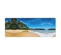 Clear Sky Wave Beach Tapis de souris de jeu en tissu résistant aux déversements et aux taches 800 x 300 x 3 mm de long