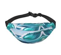 Clear Sky Wave Sac banane réglable tendance résistant à l'eau pour la randonnée, les voyages, la course à pied, la randonnée, le cyclisme, noir, One Size