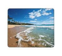 Clear Sky Wave Tapis de souris de plage avec bords cousus, confortable avec base en caoutchouc antidérapant, lavable, accessoires de bureau pour ordinateur, ordinateur portable, bureau 25,4 x 30,5 cm