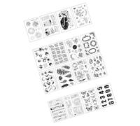 Clear Stamps Fond 1 Motif Clair Transparent Tampon Silicone Anglais Chiffres Plantes Aléatoire